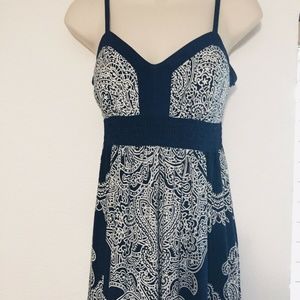 Apt. 9 Sleeveless Navy & White Maxi Dress Sz S